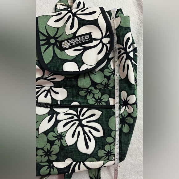 Pacific legend Hawaii USA cloth mini backpack green floral pattern - Picture 4 of 9
